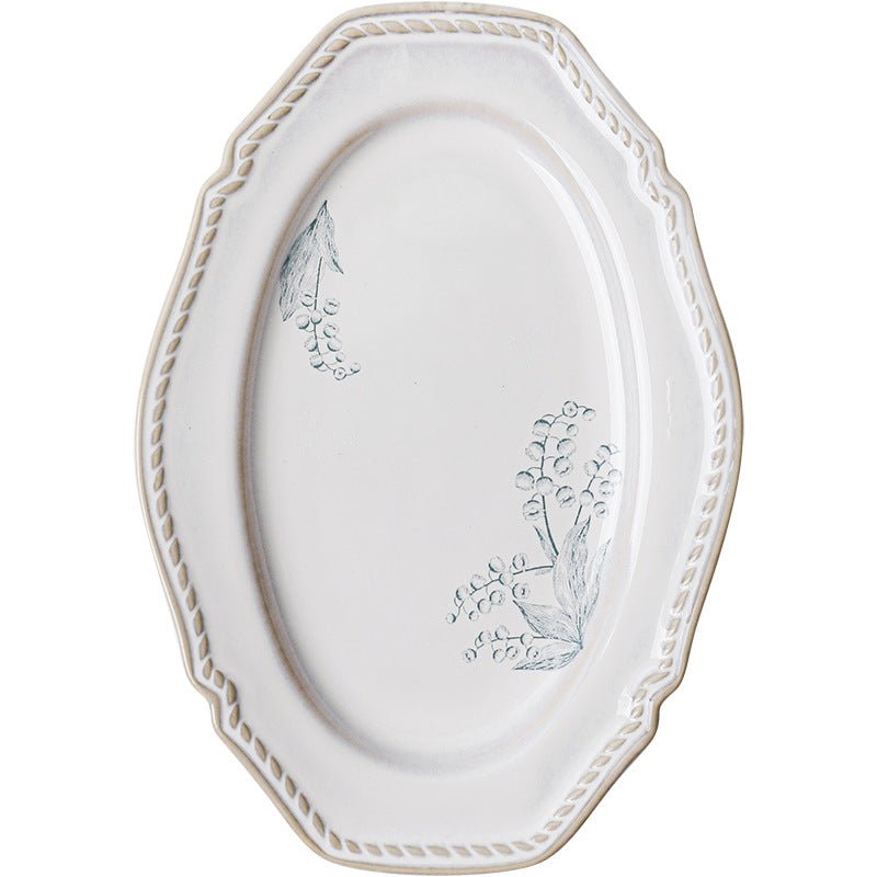Ceramic Tableware Underglaze Rice Dinner Plate Fish Dish Mug Soup Bowl - stcraftdigital