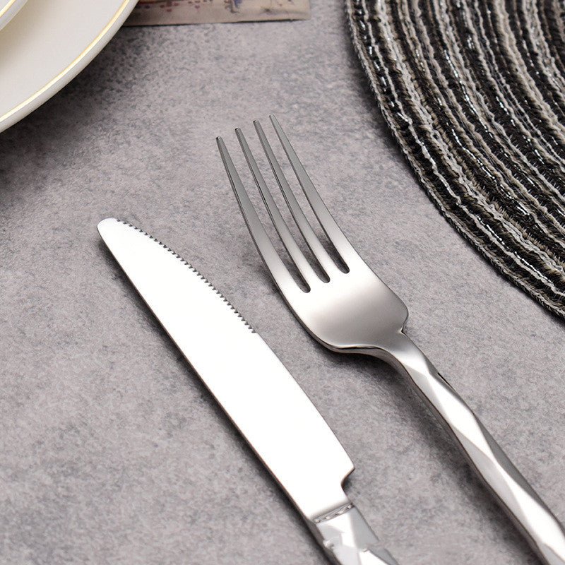 Featured Square Handle Knife, Fork And Spoon Hotel Restaurant Home - stcraftdigital