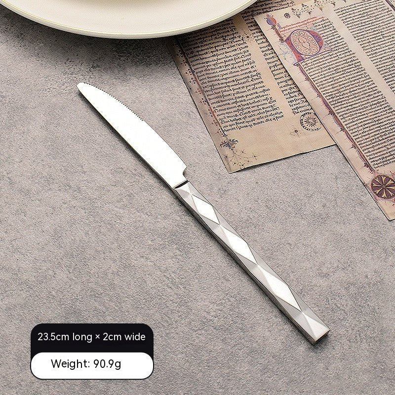 Featured Square Handle Knife, Fork And Spoon Hotel Restaurant Home - stcraftdigital