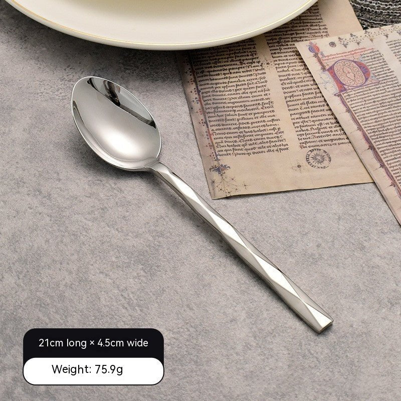 Featured Square Handle Knife, Fork And Spoon Hotel Restaurant Home - stcraftdigital