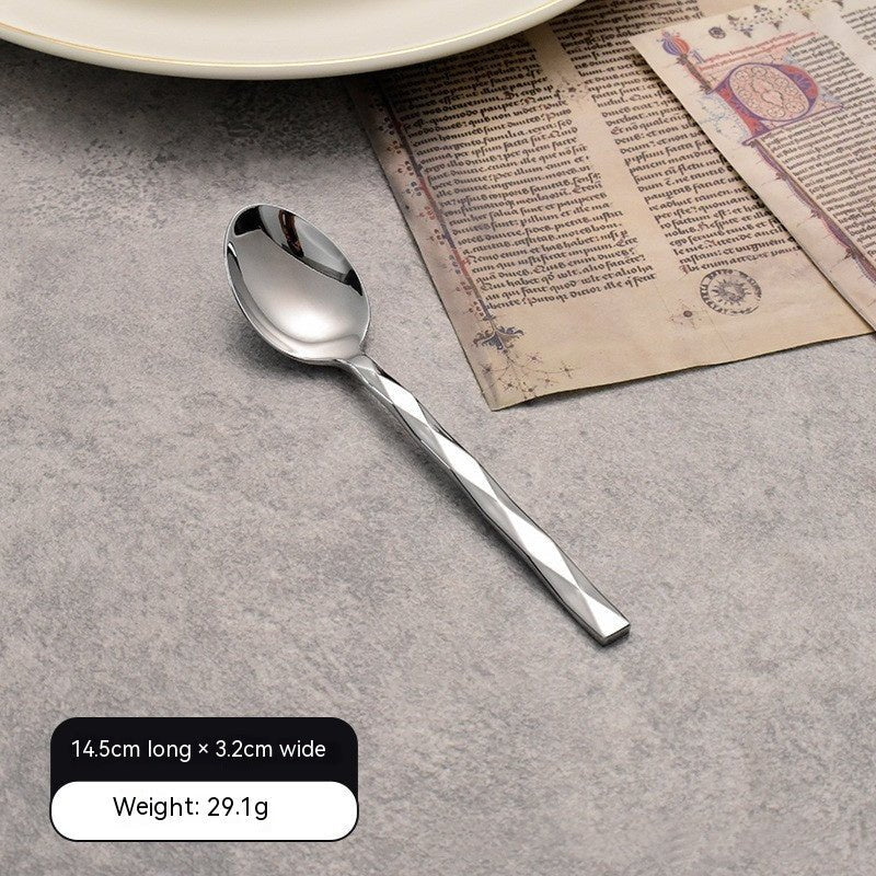 Featured Square Handle Knife, Fork And Spoon Hotel Restaurant Home - stcraftdigital