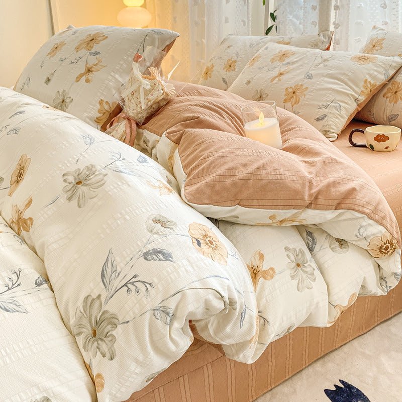 Maternal And Child Grade Washed Jacquard Yarn Cotton Mattress Cover - stcraftdigital