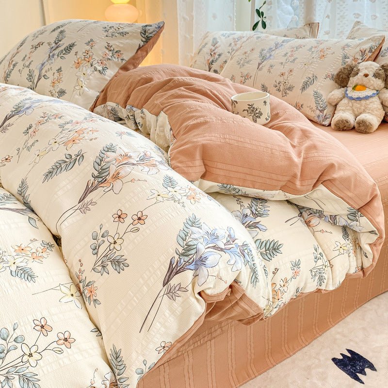 Maternal And Child Grade Washed Jacquard Yarn Cotton Mattress Cover - stcraftdigital
