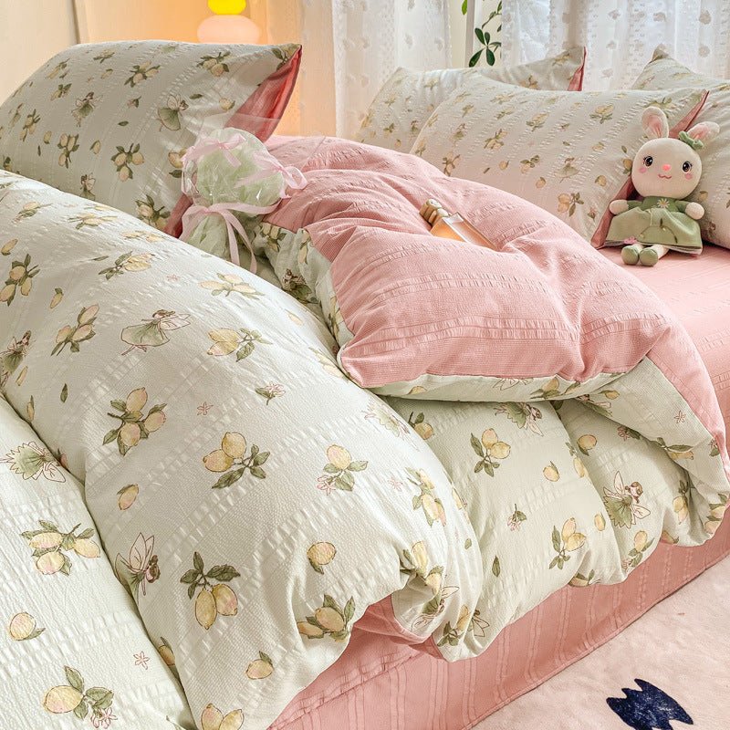 Maternal And Child Grade Washed Jacquard Yarn Cotton Mattress Cover - stcraftdigital