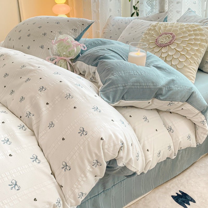 Maternal And Child Grade Washed Jacquard Yarn Cotton Mattress Cover - stcraftdigital