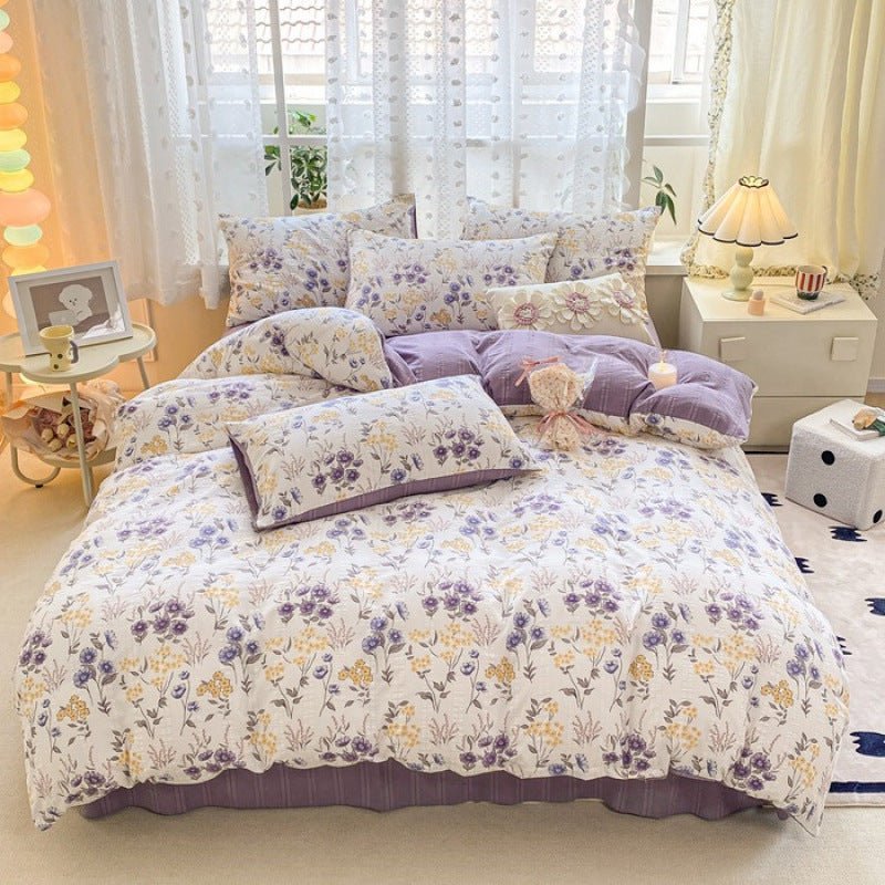 Maternal And Child Grade Washed Jacquard Yarn Cotton Mattress Cover - stcraftdigital