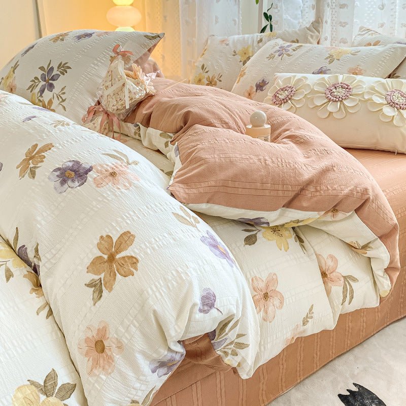 Maternal And Child Grade Washed Jacquard Yarn Cotton Mattress Cover - stcraftdigital
