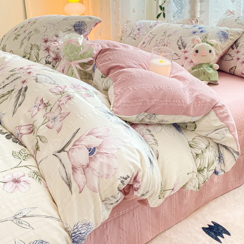Maternal And Child Grade Washed Jacquard Yarn Cotton Mattress Cover - stcraftdigital