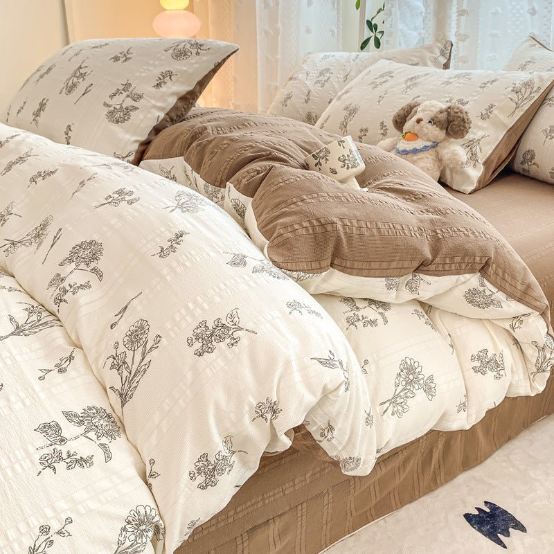 Maternal And Child Grade Washed Jacquard Yarn Cotton Mattress Cover - stcraftdigital