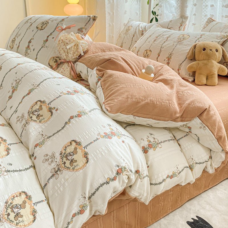 Maternal And Child Grade Washed Jacquard Yarn Cotton Mattress Cover - stcraftdigital
