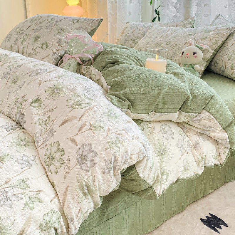 Maternal And Child Grade Washed Jacquard Yarn Cotton Mattress Cover - stcraftdigital