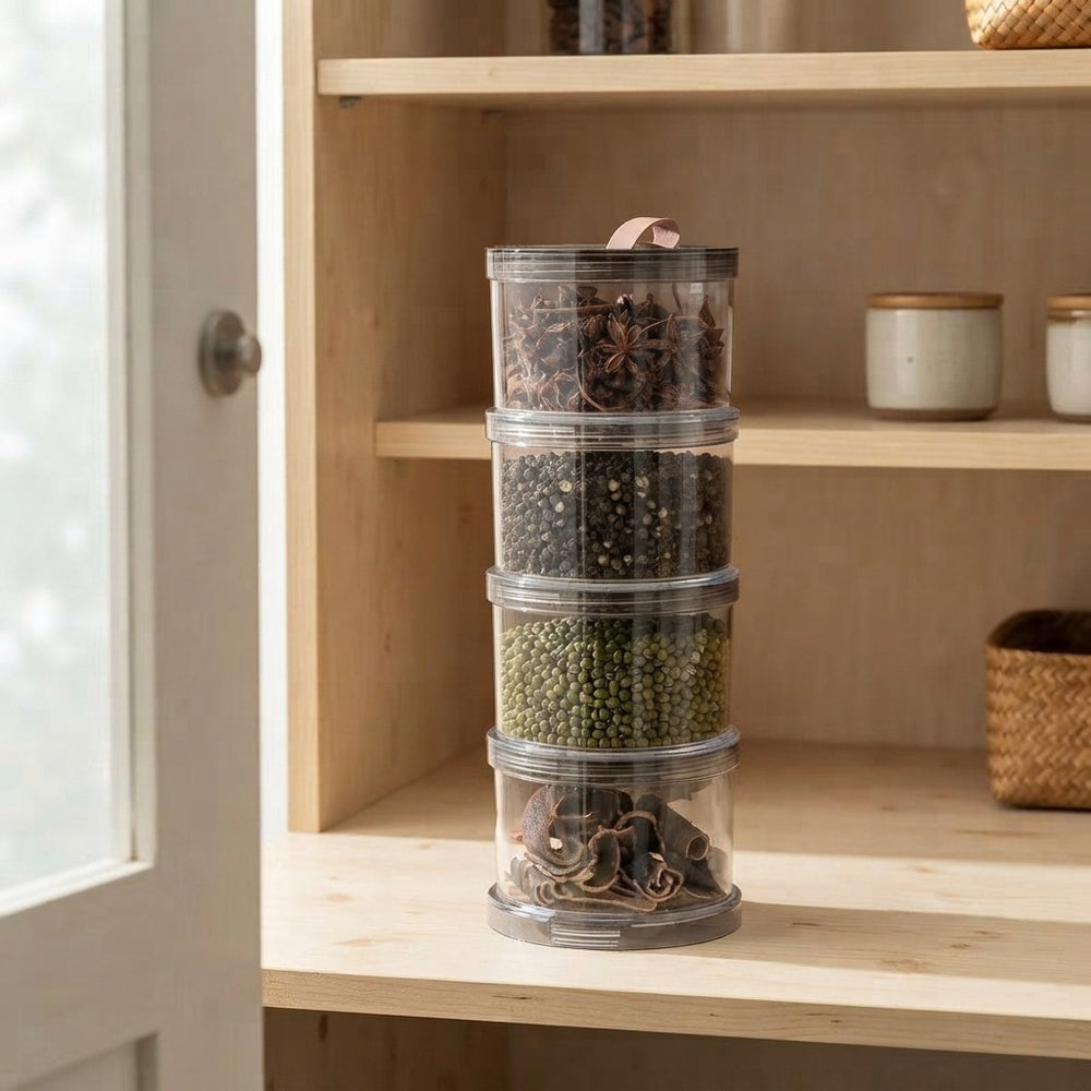 Sealed Jars Kitchen Seasoning Storage Organizer Airtight Stackable Bottle Organization Space-Saving Design For Home Dish Counter