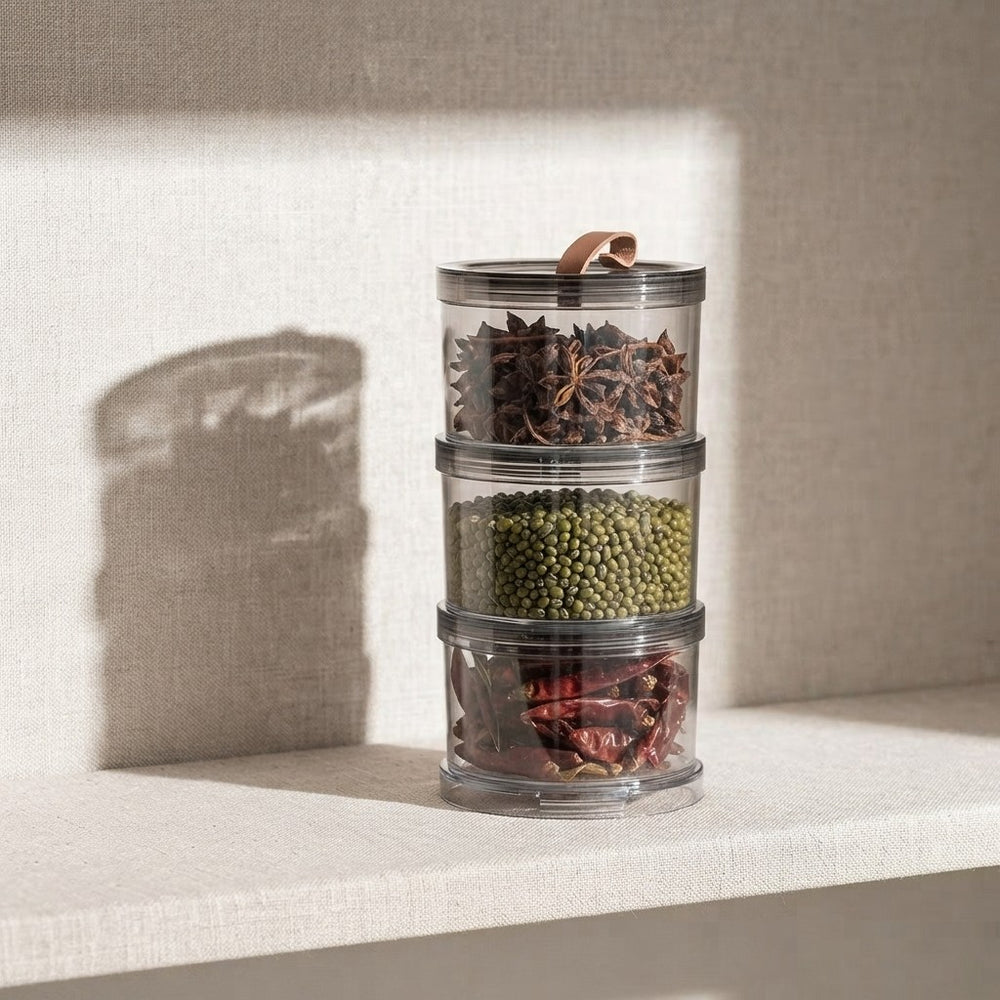 Sealed Jars Kitchen Seasoning Storage Organizer Airtight Stackable Bottle Organization Space-Saving Design For Home Dish Counter